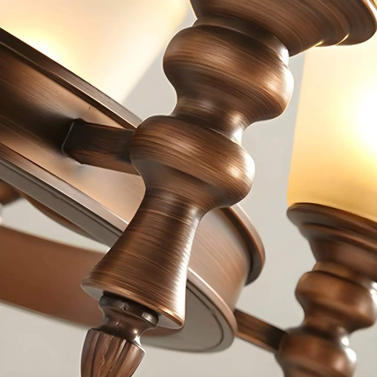 Coffee Beige Frosted Up Shade Classic Chandelier