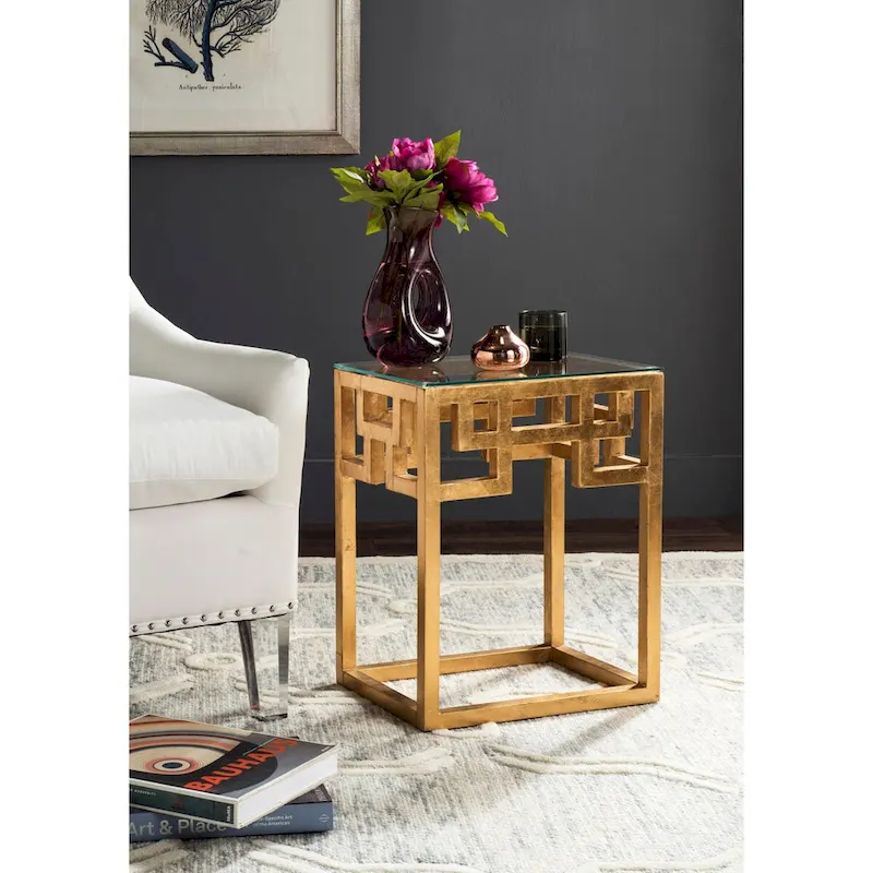 Antique Gold Leaf End Table – 16