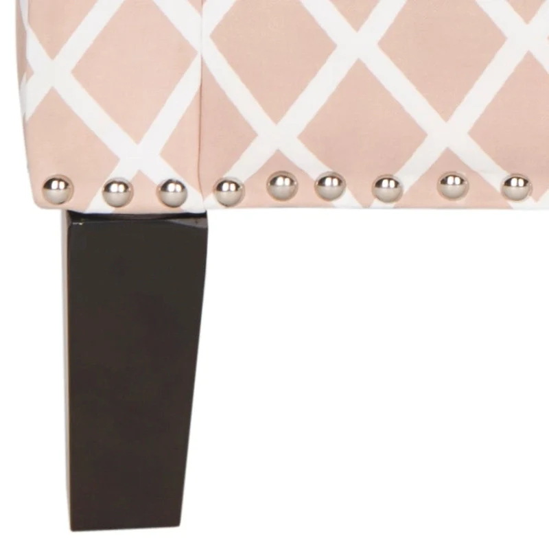 Kylee Peach Pink/ White Polyester Fabric Club Chair - 28.5  x 31.9  x 38.2  - 29Wx32Dx38H