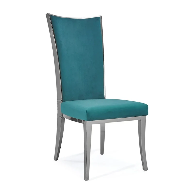 Silver Velvet Upholstered Dining Chair