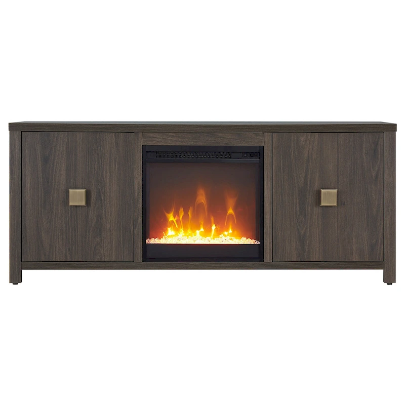 Juniper 58 TV Stand with Crystal Fireplace Insert