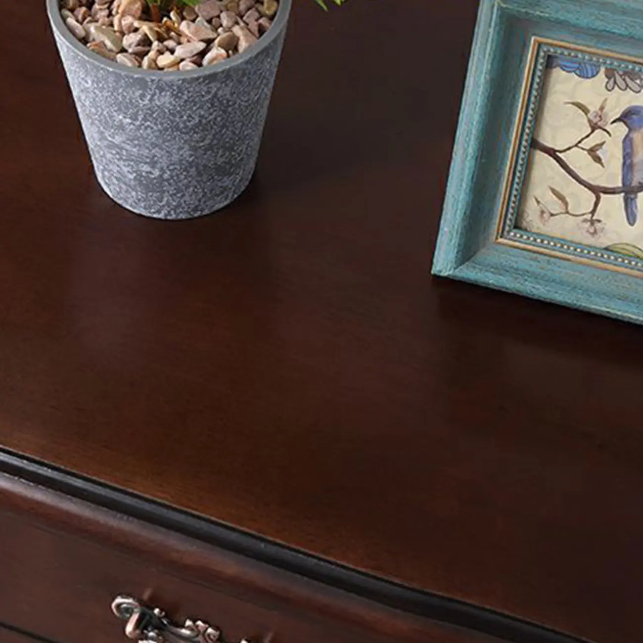 Classic Wood White Carved 2-Drawer Nightstand