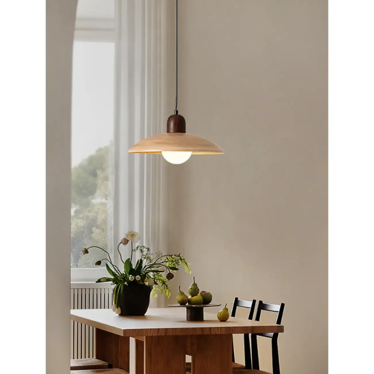 Modern Wood Glass Pendant Light for Kitchen Island