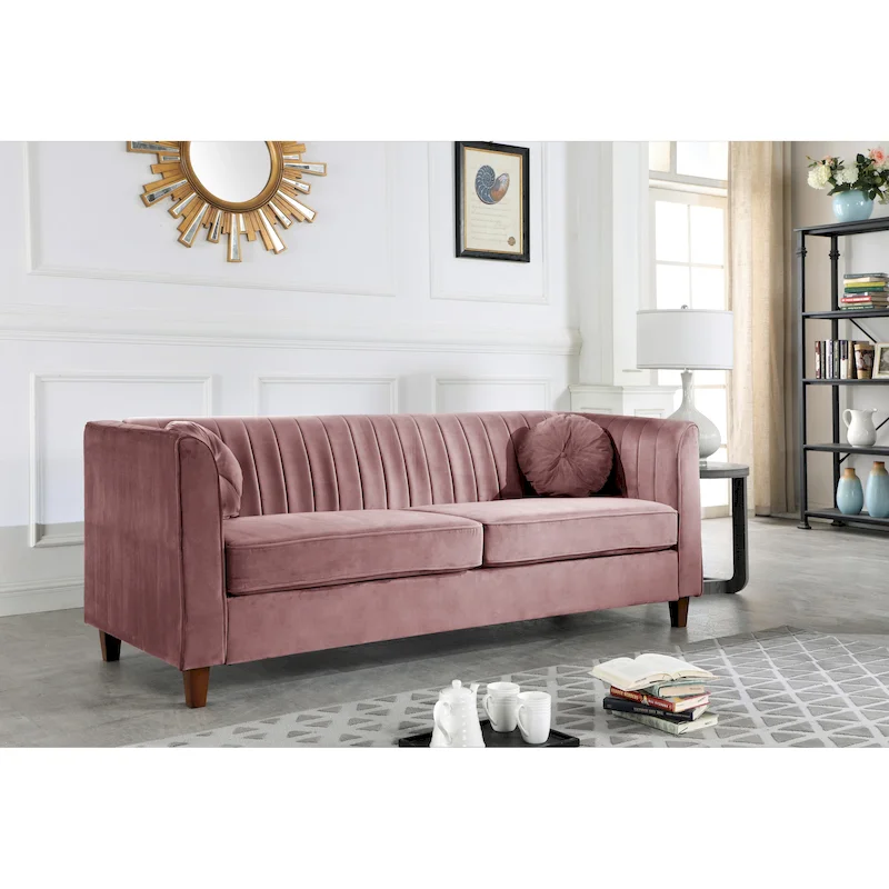 Multi-Color Velvet Chesterfield Sofa, 2-Seater