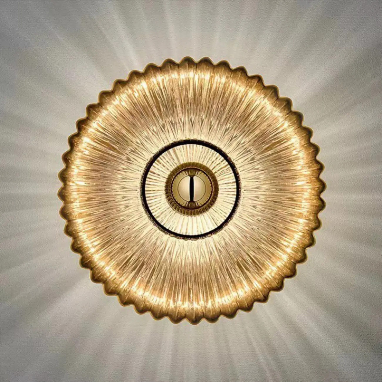 Modern Glass Gold Ripples Design Wall Sconce