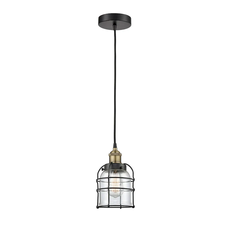 Innovations Lighting Bell Cage - 1 Light 6  Cord Hung Mini Pendant