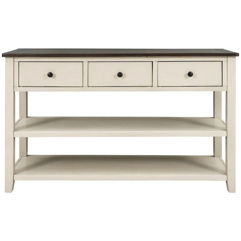 Retro Console Table with 3 Drawers - Multiple Colors