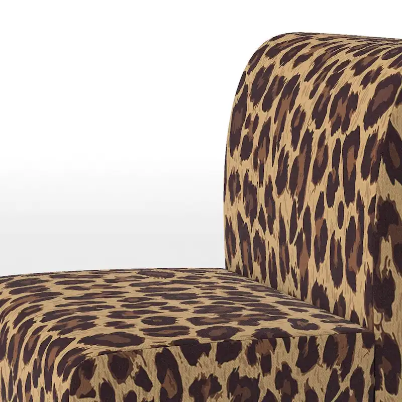 Brown Leopard Print Upholstered Accent Chair