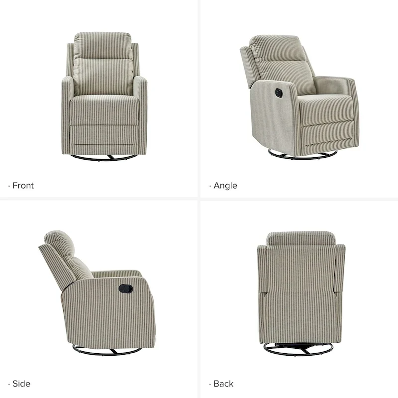 Diana Modern Polyester 360-degree Swivel Rocker Recliner by HULALA HOME
