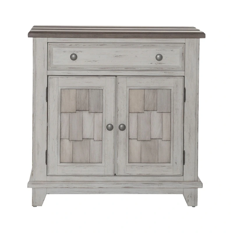 River Place Riverstone White & Tobacco Accent Cabinet