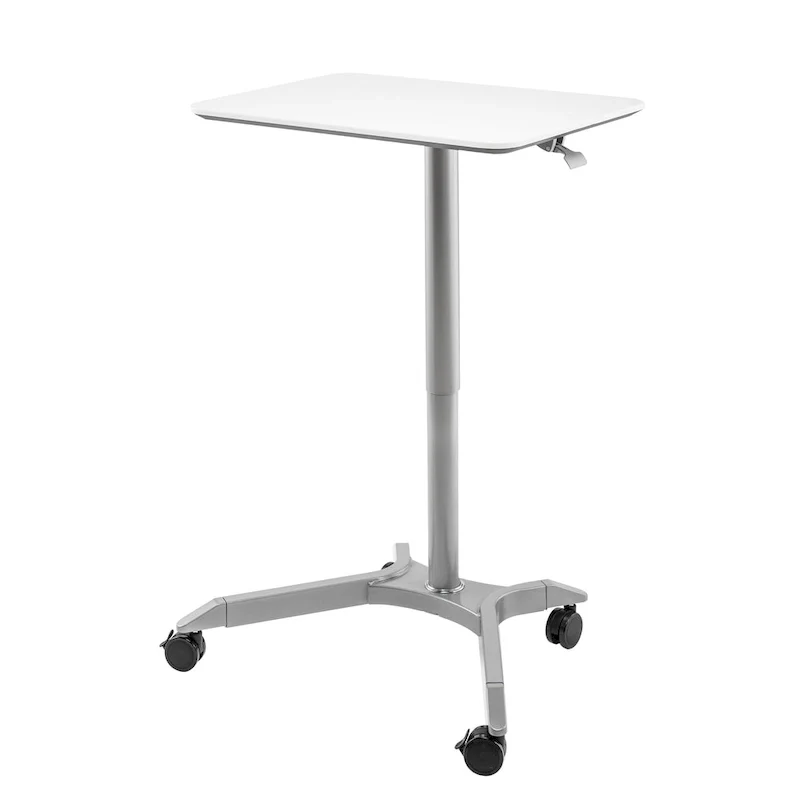 Espresso / White Pneumatic Sit-Stand Mobile Desk, Single User