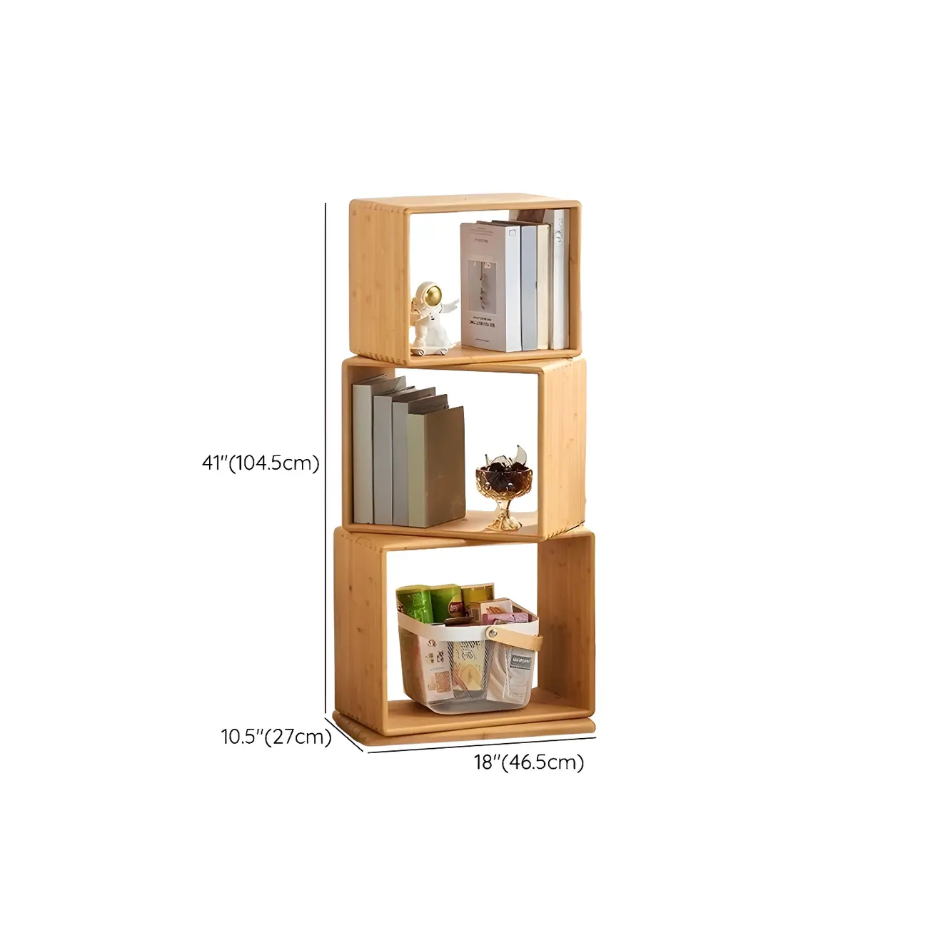 4-Tier Modern Wooden Open Cube Display Bookcase