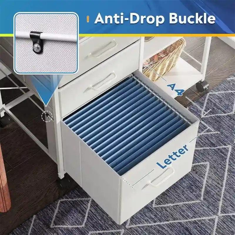 3 Drawer Mobile File Cabinet - 15.75 D x 29.53 W x 26.77 H