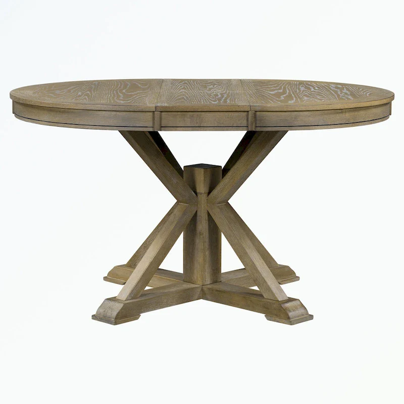 Dining Table Set with Extendable Table and 4 Upholstered Chairs