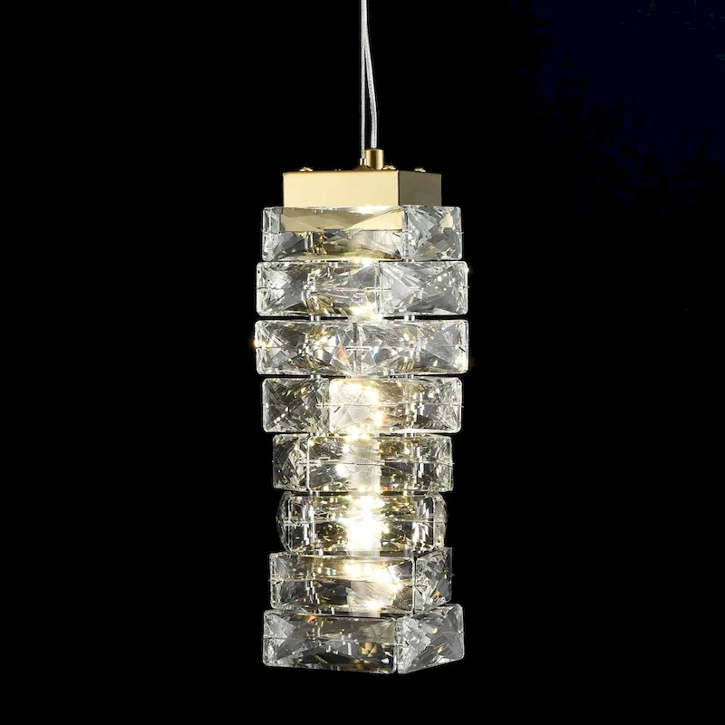 Burano Modern Mini Crystal Pendant Light Gold LED 8-Watt, 4000K - Brass