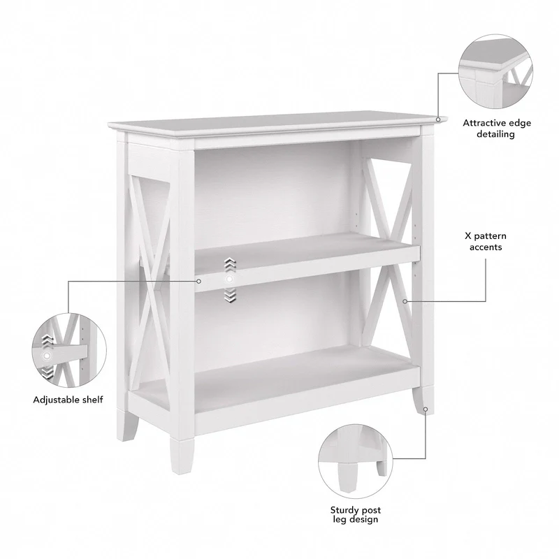 Key West Small 2 Shelf Bookcase by Bush Furniture