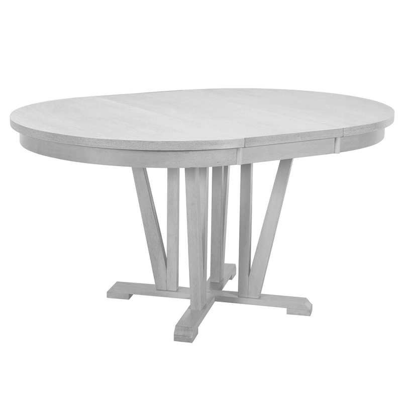 Extendable Dining Table Set Round Trestle Table and 4 Dining Chairs