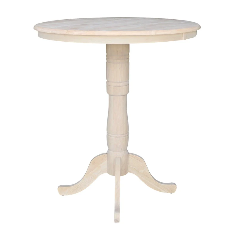 International Concepts Unfinished 36-inch Round Bar-height Pedestal Table