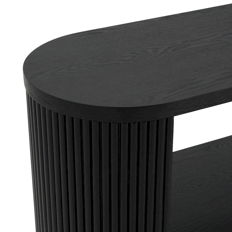 Modern Entryway Console Table - Slim Sofa Table with Open Shelf & Elegant Wood Grain, Multi-Functional Hallway Table