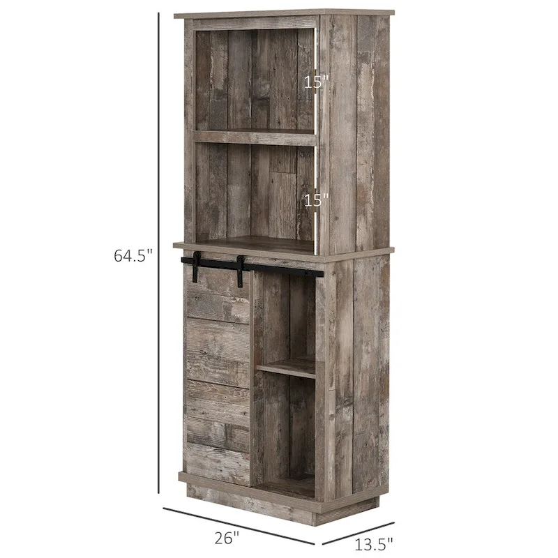 Freestanding Rustic Kitchen Buffet with Hutch,Pantry Storage Cabinet