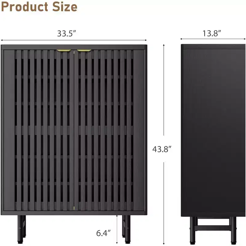 6 Tier Wooden Shoe Cabinet with Louvered Doors Freestanding Narrow Shoe Organizer Entryway Storage Rack Holds 24 Pairs Modern Home Hallway Furniture