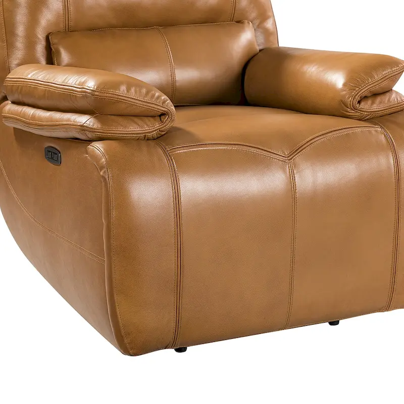 Clara Genuine Leather Power Recliner with Cushion Padded, Set of 2