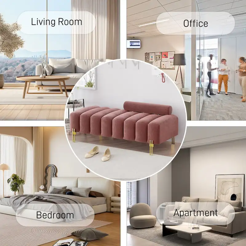 Ouyessir 52.2 Modern Channel Tufted Window Bench with Adjustable Back