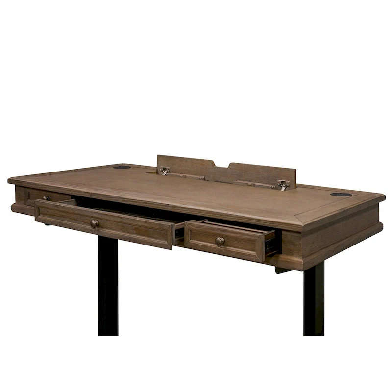 Carson Wood Electronic Sit/Stand Desk, Standing Desk, Gray