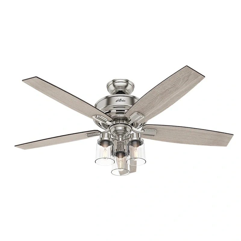 Hunter Fan Bennett Brushed Nickel/ Grey Oak 52-inch Ceiling Fan