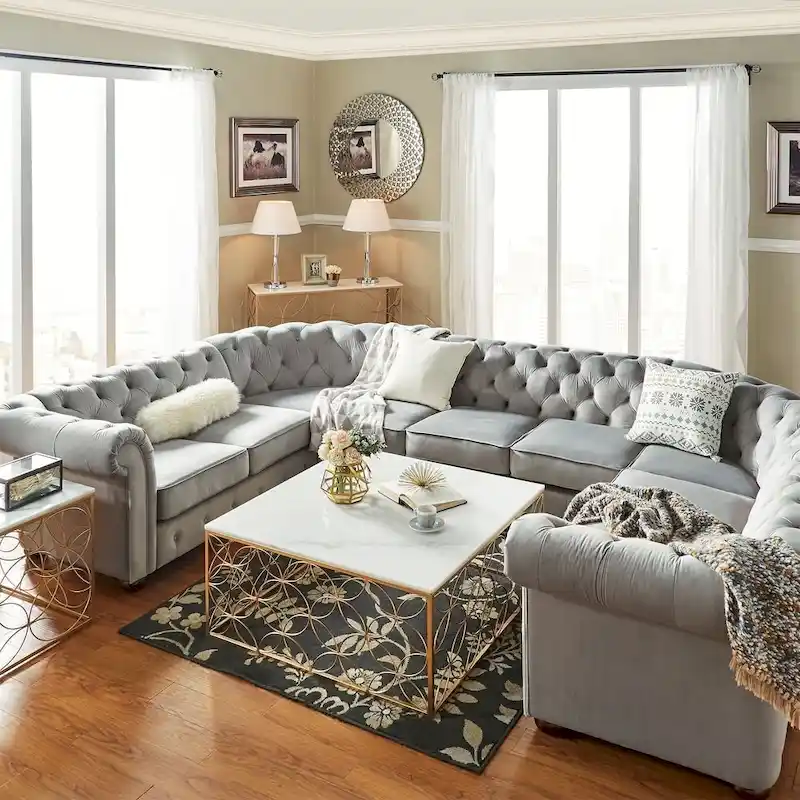 Knightsbridge Chesterfield U-shaped Sectional by iNSPIRE Q Artisan