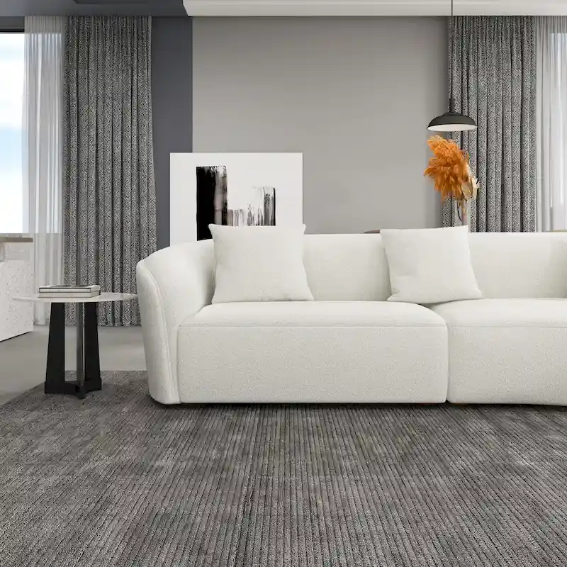 Gallar Japandi Style Luxury Modern French Boucle Curved Sofa