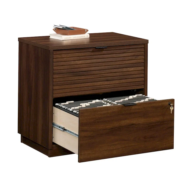 Spiced Mahogany 2-Drawer Lateral File Cabinet with Lock