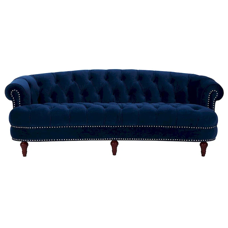 La Rosa 84 Mid-Century Modern Velvet Upholstered Chesterfield Tufted Sofa