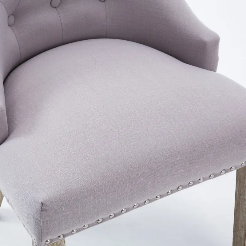 Mid-century Modern Dining chairs Button Tufted Accent Chairs with Nailhead Trim Set of 2