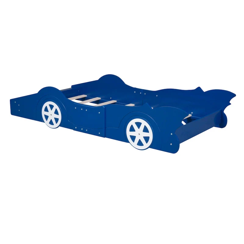 Race Car-shaped Platform Bed with Wheels