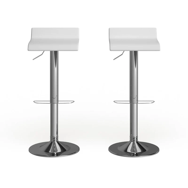 Blaine Chrome Air Lift Adjustable Swivel Stools (Set of 2)