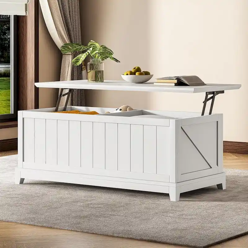 48 in Lift Top Coffee Table Storage Room Fence Design Farmhouse