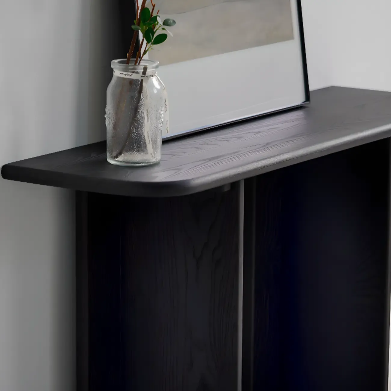 Modern Rectangle Black Ash Console Table