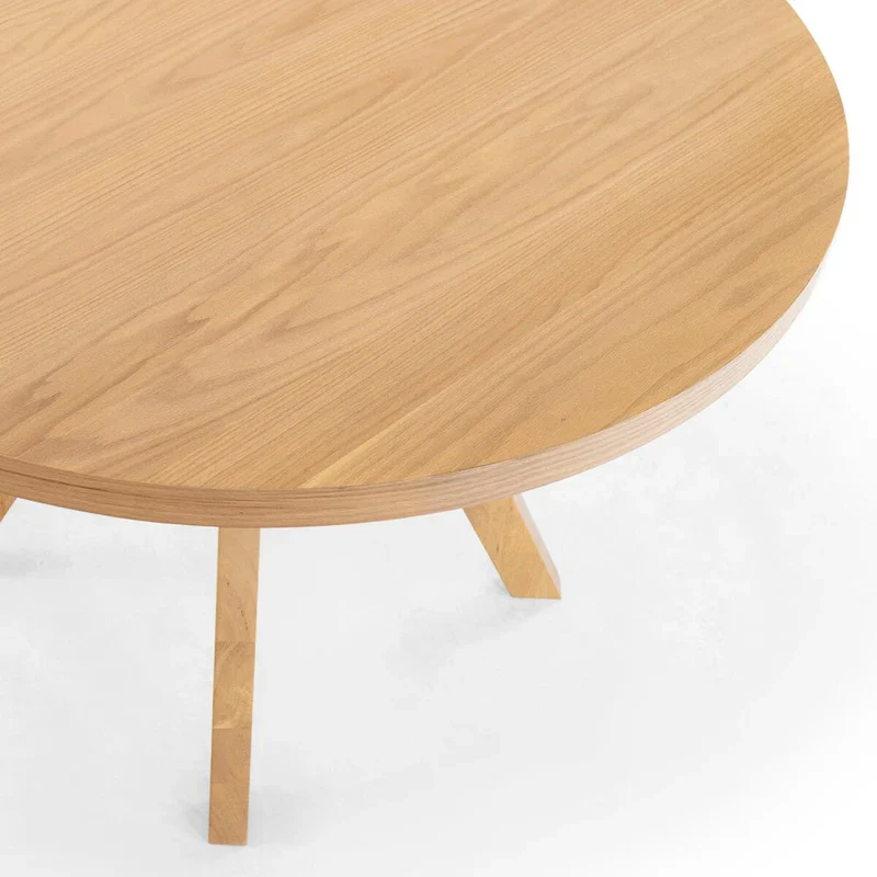Natural Round Wood Dining Table, Seats 6