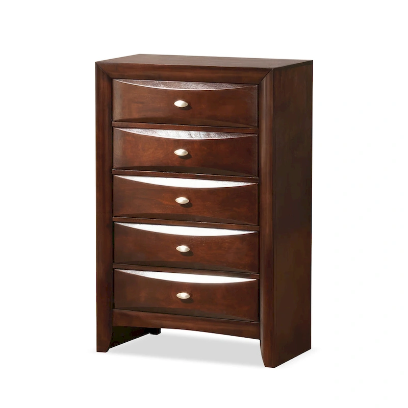 Furniture of America Brent Traditional 5-Drawer Solid Wood Chest