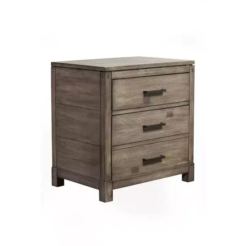 Alpine Furniture,Sydney 2 Drawer Nightstand, Weathered Grey