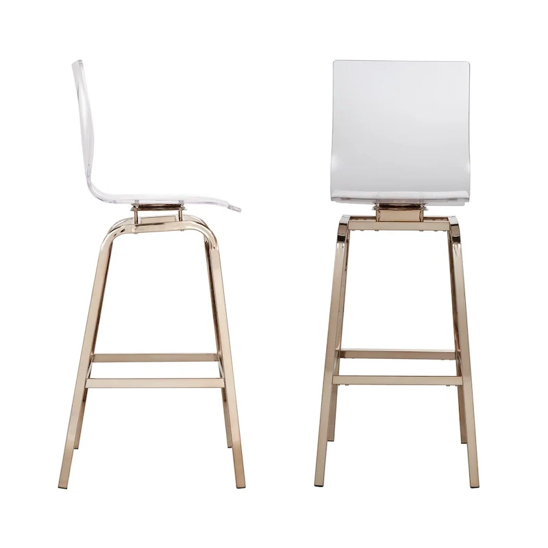 Maravilla Acrylic Swivel High Back Stools (Set 2)