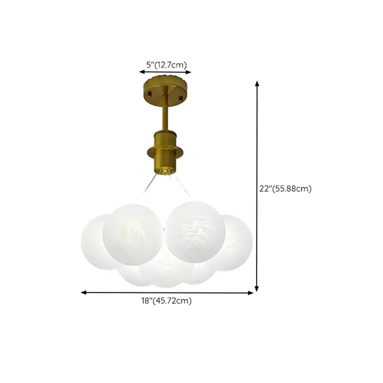 White Matte Glass Shade Multi Globe Light Chandelier