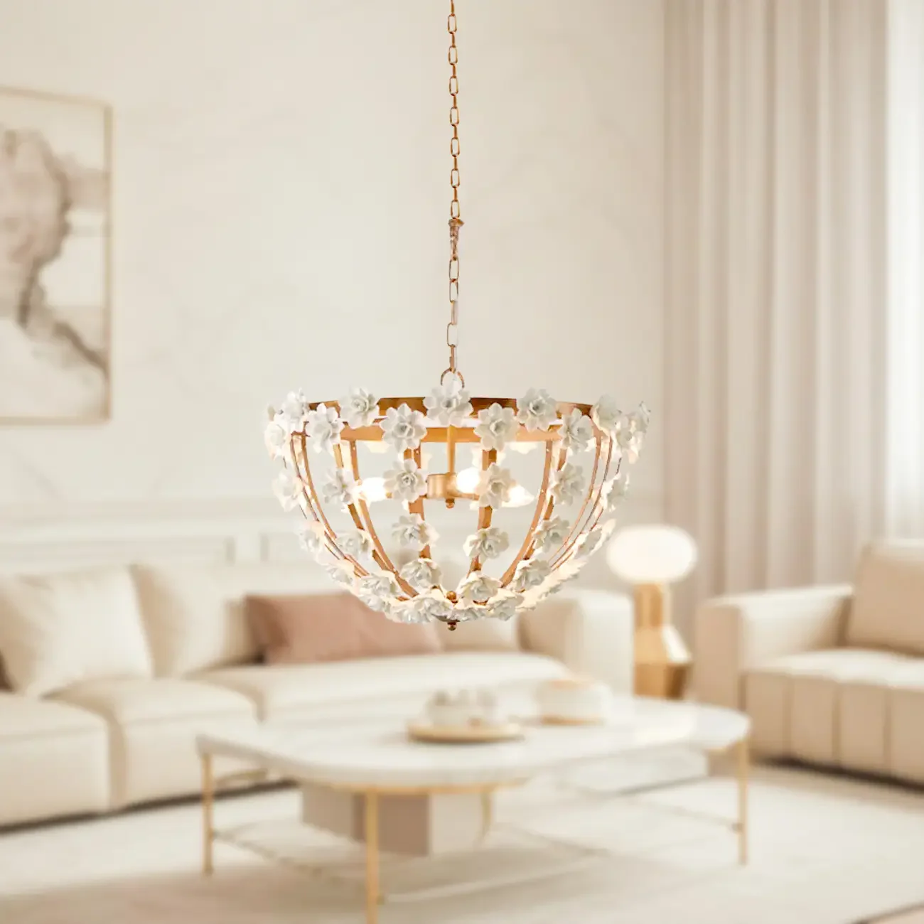 Modern Dome Ceramics Chandelier for Elegant Dining Room