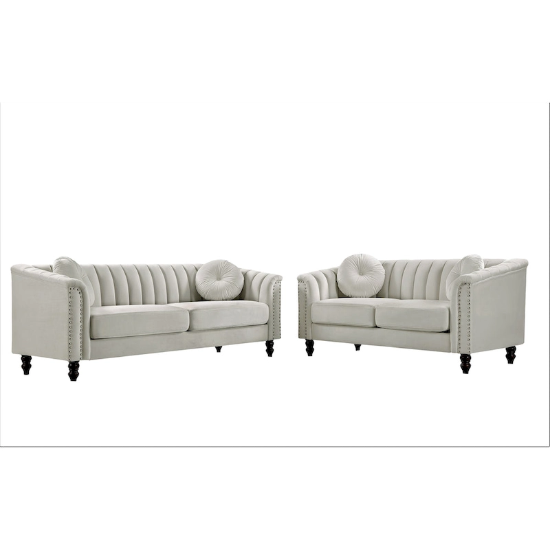 Hills Tufted Back Nailhead 2PCS Living Room set