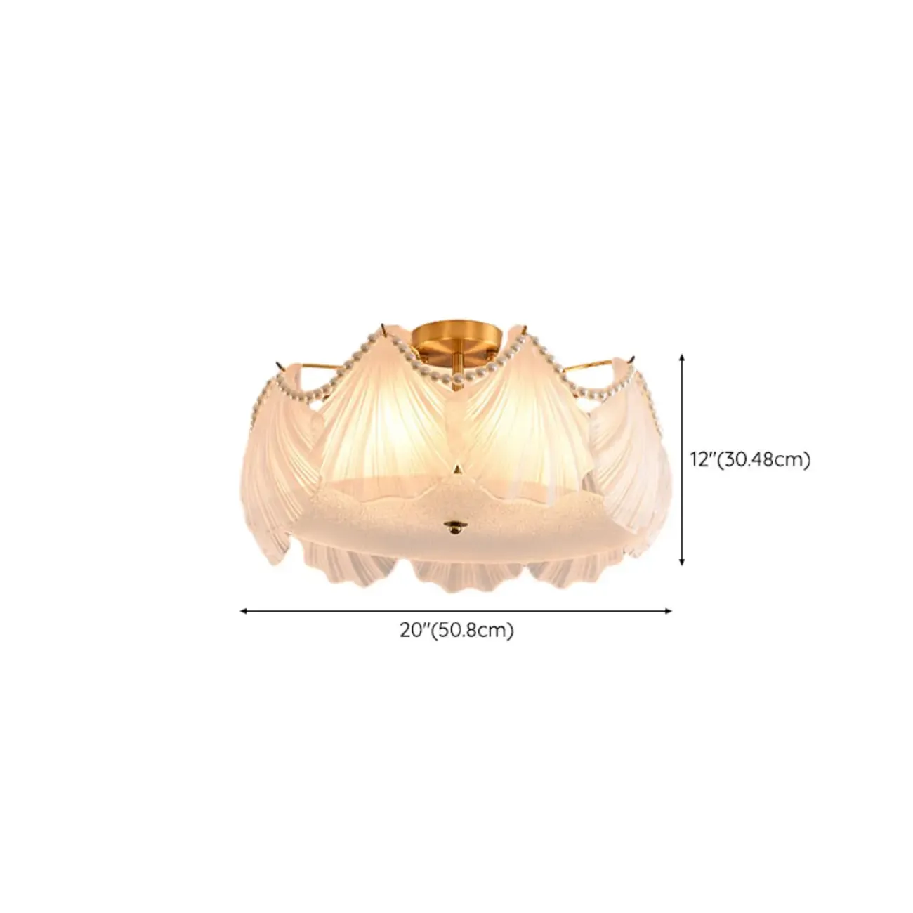 Luxury Living Room Ceiling Light with Glass Shell Shade