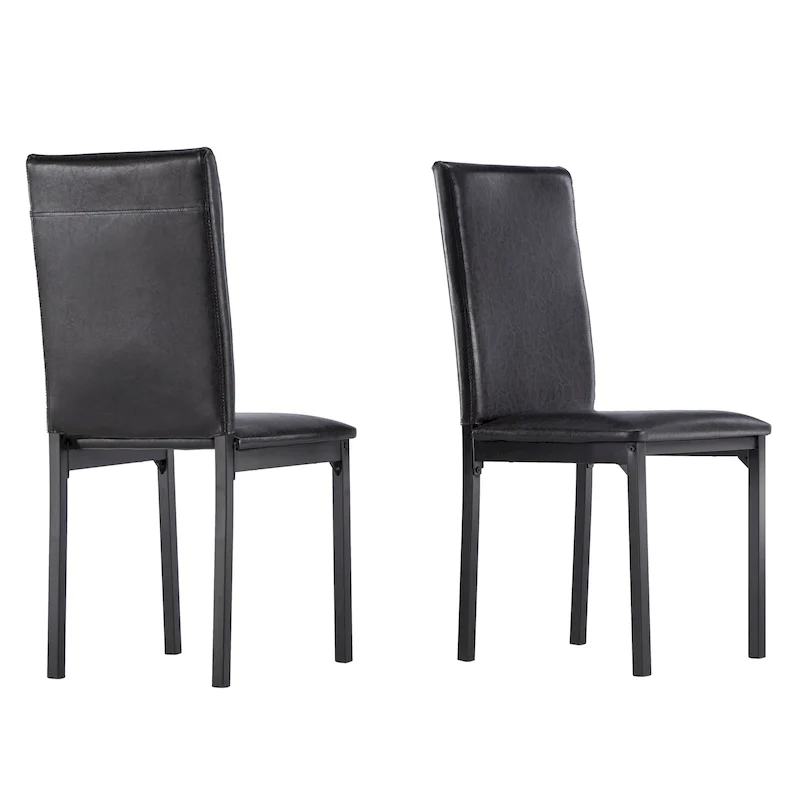 Espresso Metal Upholstered Dining Chair (Set of 2)