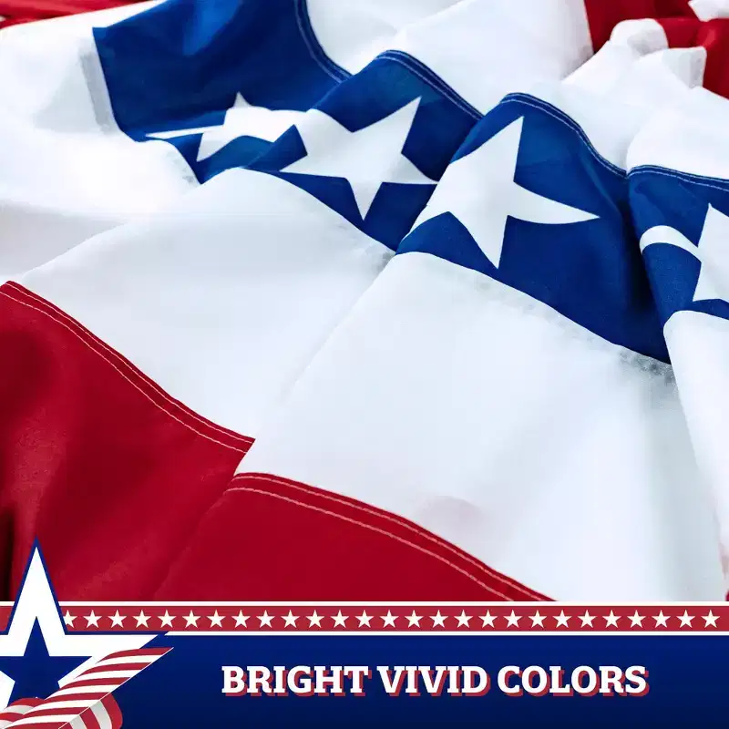 G128 USA Patriotic Pleated Fan Flag - 36 x 72 Printed Stars & Stripes with Canvas Header
