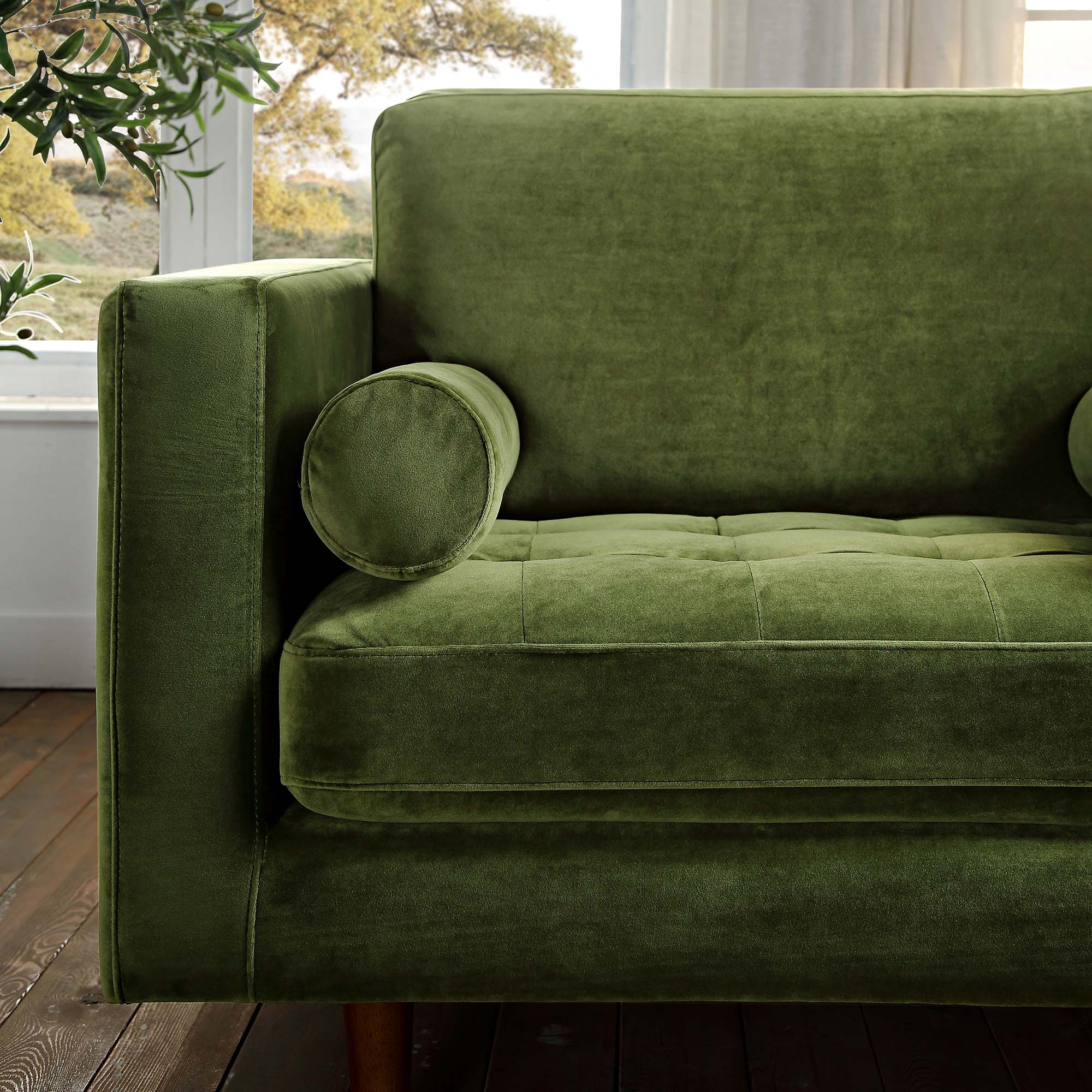 Armchair, Moss Green Velvet