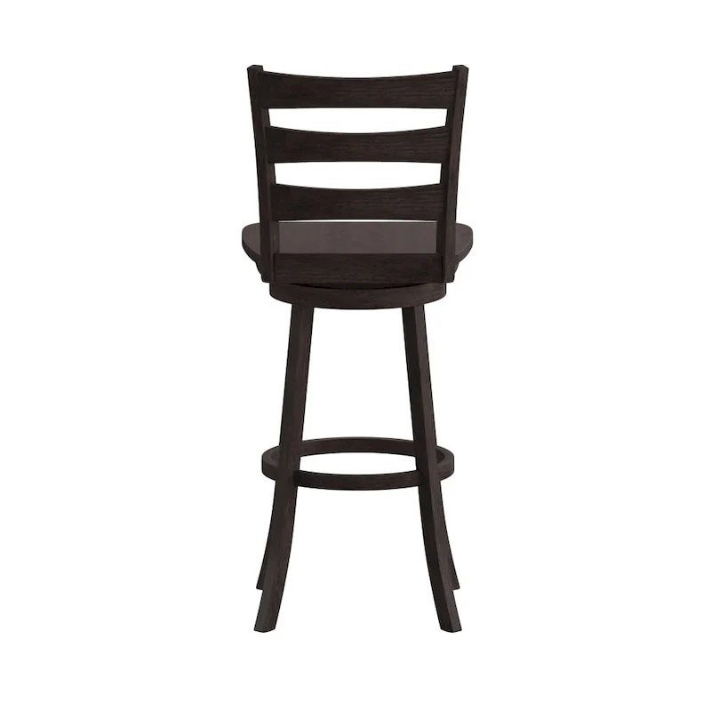 Ladderback Wooden Swivel Bar Stool with Footrest